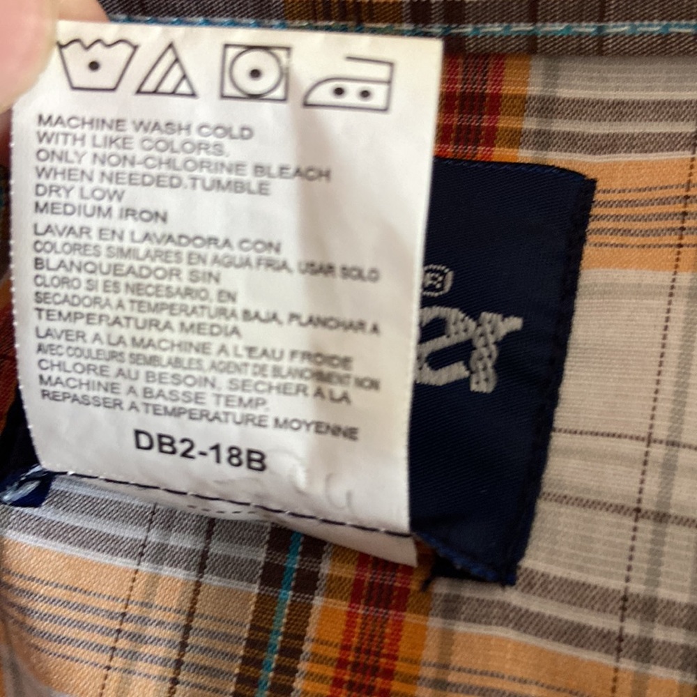 Wrangler Mens XLarge Western Plaid Pearl Snap Long Sleeve Shirt Pockets Rodeo - Picture 9 of 9